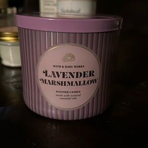 Lavender Marshmallow Bath and Body Works three wick candle
